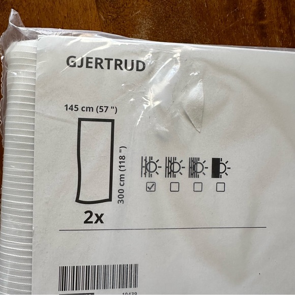 IKEA Gjertrud‎ sheer white curtains 57” x 118” x 2 polyester NEW - Picture 2 of 6